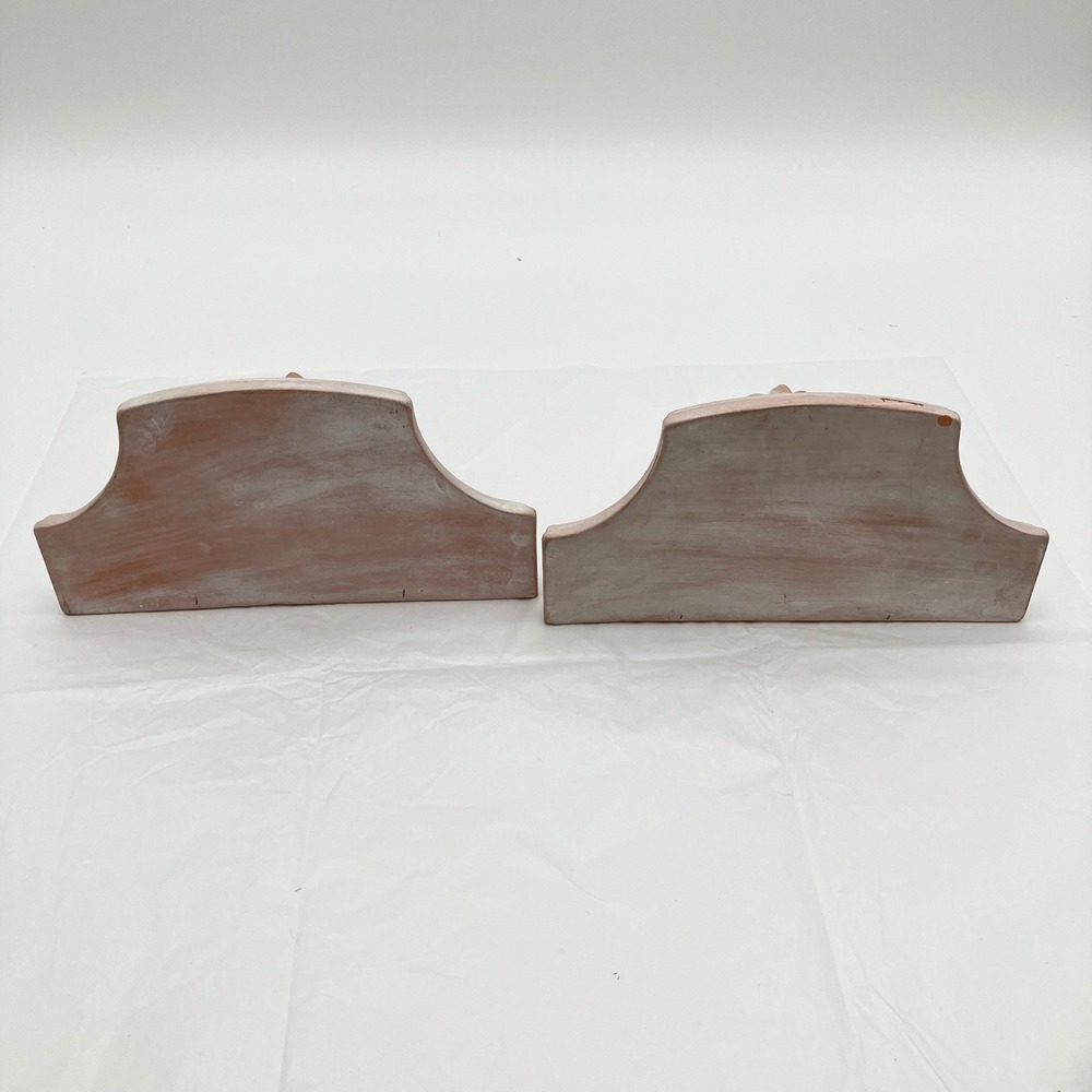 Wall Sconce Cherub Set 2 Terracotta Pink Vintage Angel Floating Shelves - Picture 12 of 14